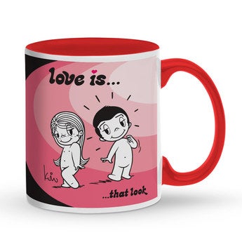 Mug personnalisé - rouge thème Love is...