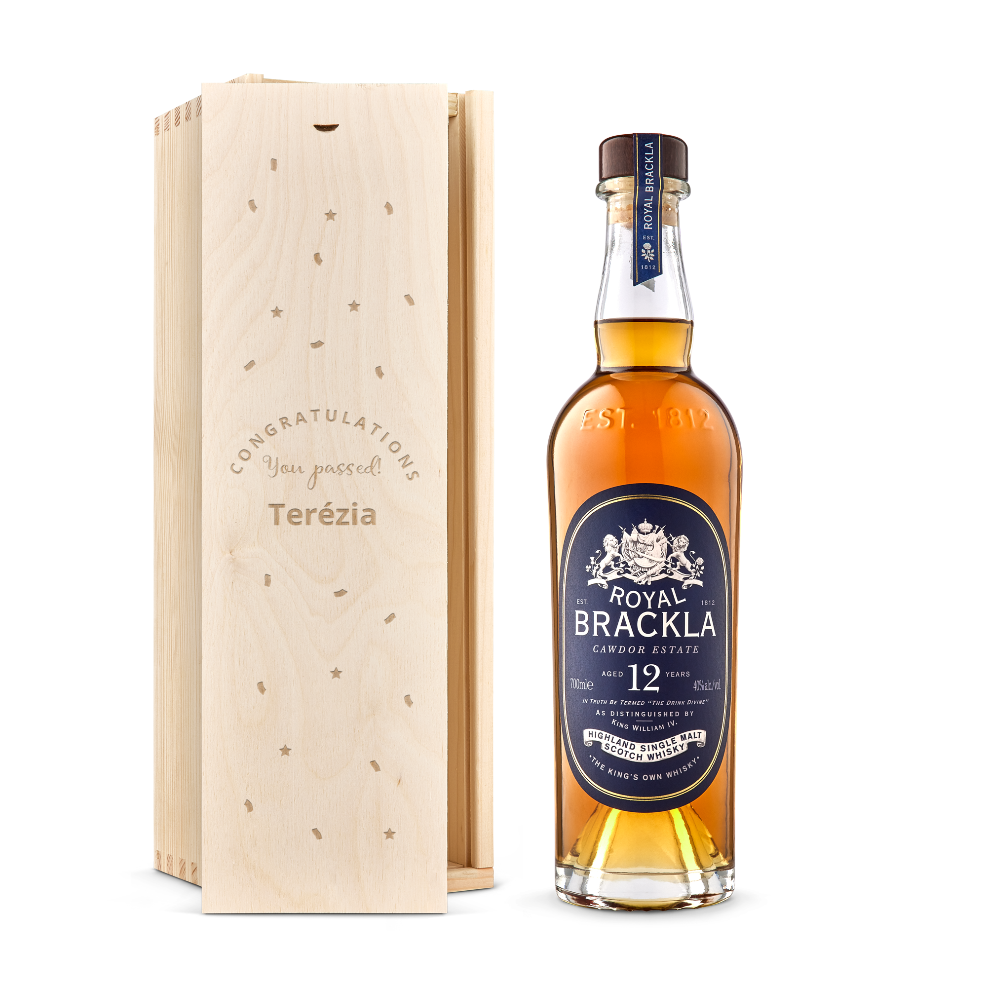 Royal Brackla 12 ročná Whisky - gravírovaná krabica