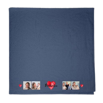 Serviette de bain personnalisée - Bleu Marine