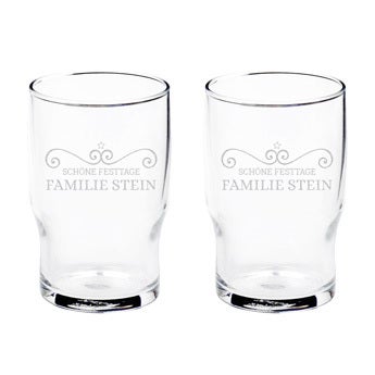 Wasserglas mit Gravur (2 Stück)