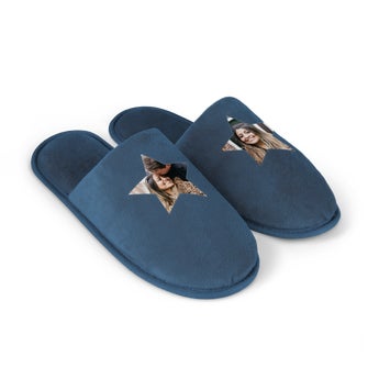 Personalised slippers - Blue - Size 36-38