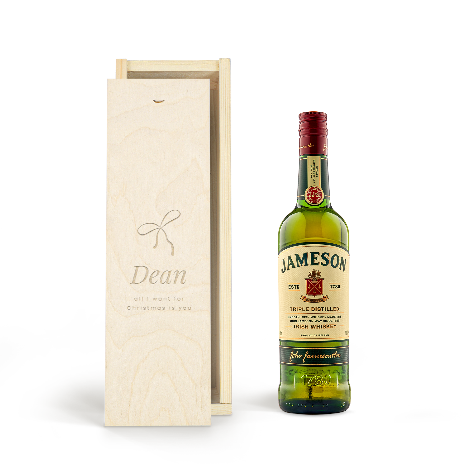 Whiskey in gegraveerde kist - Jameson