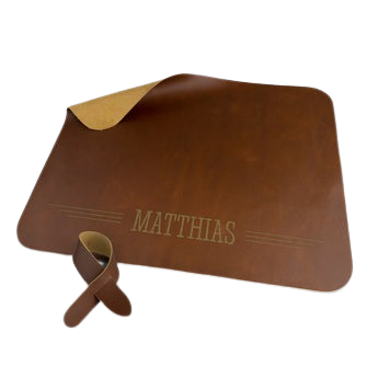 Tischset Leder - Braun - mit Verschluss