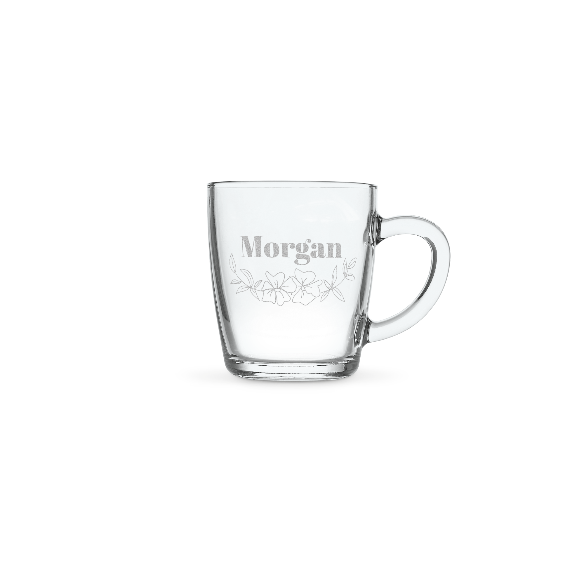 Personalised glass mug - 4 pcs - Engraved