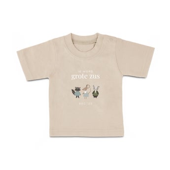 Baby T-shirt - Korte mouw - Beige - 50/56