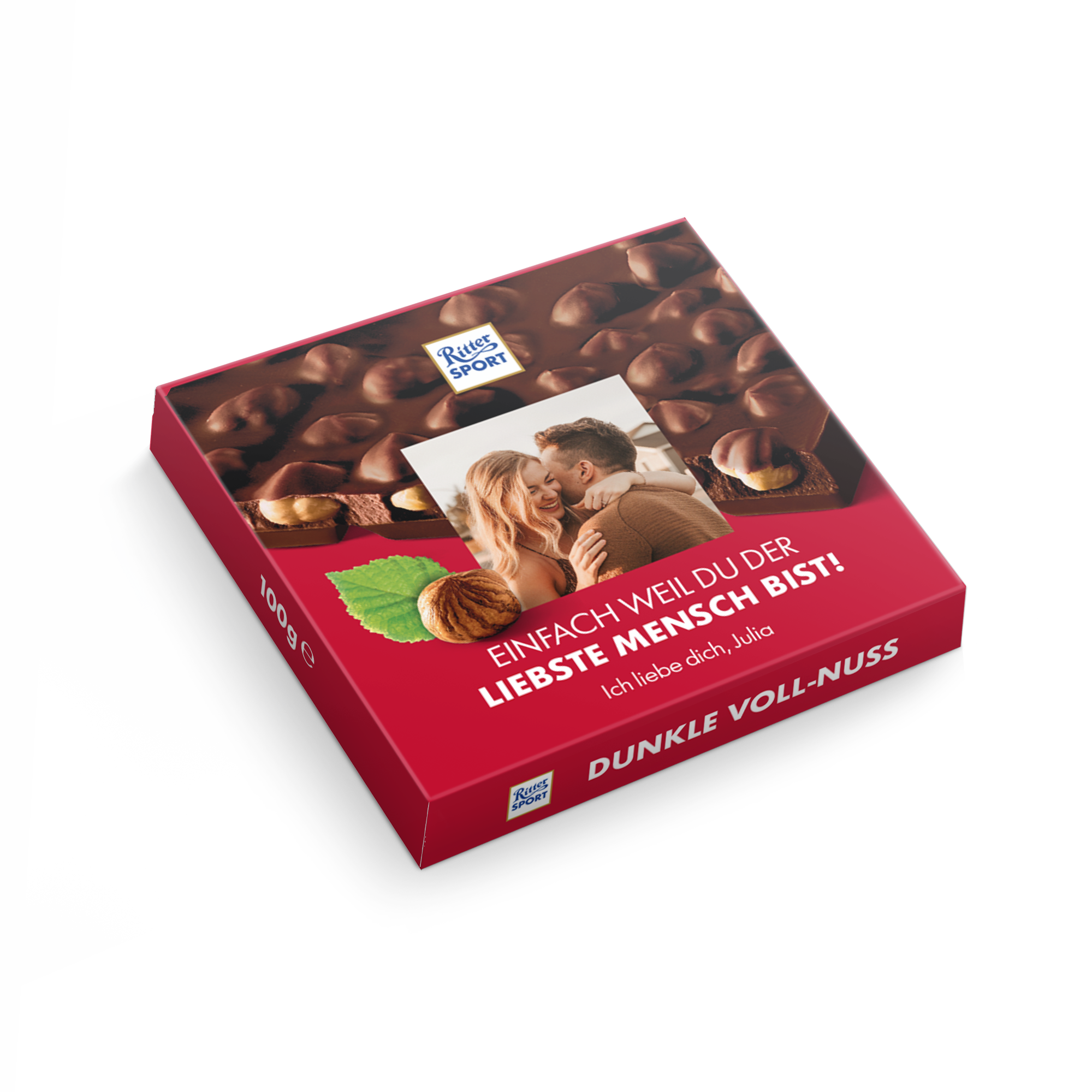 Personalisierte Ritter Sport Schokolade - Dunkle Haselnuss