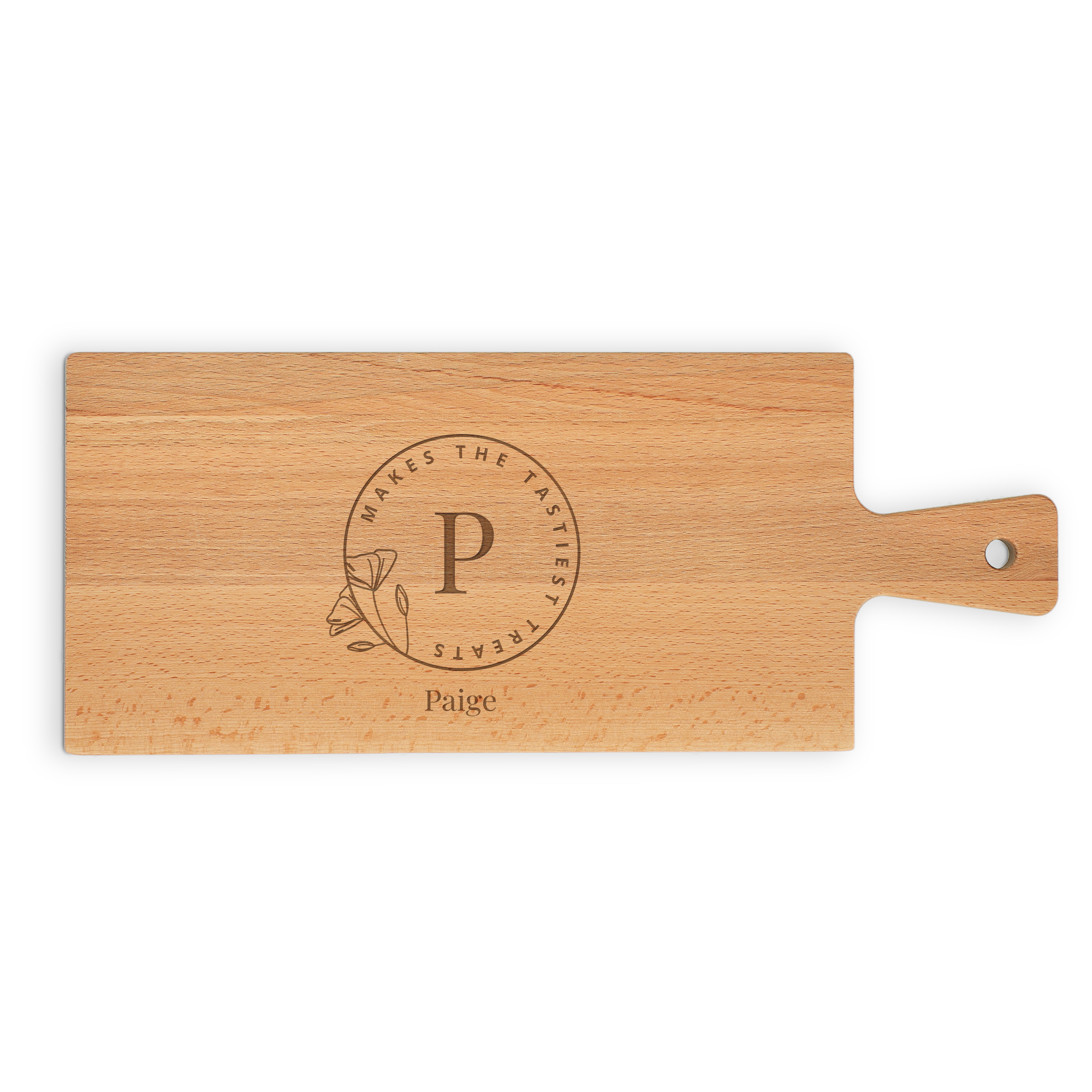 Dřevěný servírovací talíř - bukové dřevo - pravoúhlý - krajina (L)