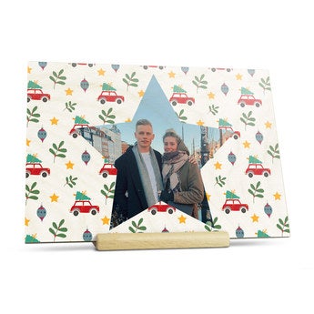 Wooden photo Christmas cards - horizontal