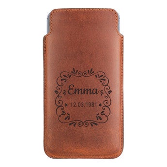 Housse portable cuir - M  - Marron 