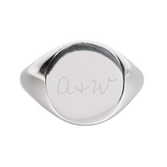 Silver signet ring - Women - 15.5