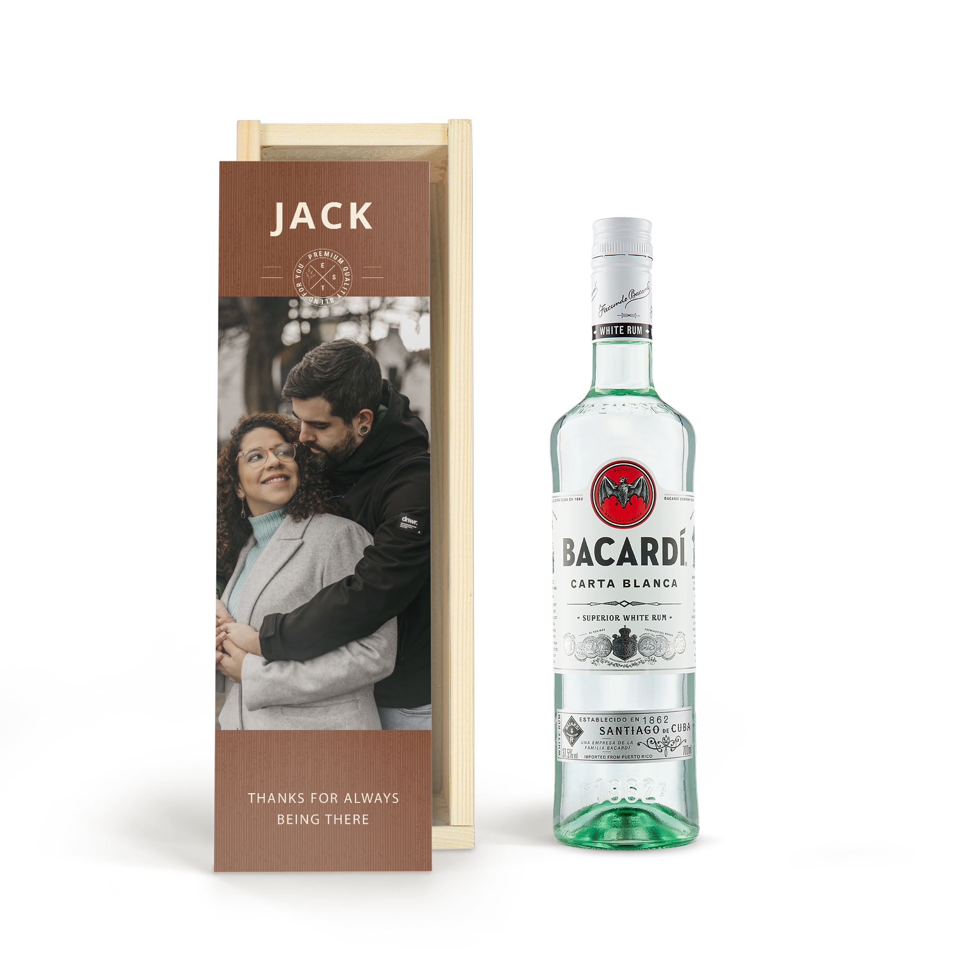Rum v gravírování krabici - Bacardi (bílý)