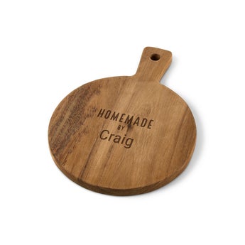 Engraved wooden serving platter