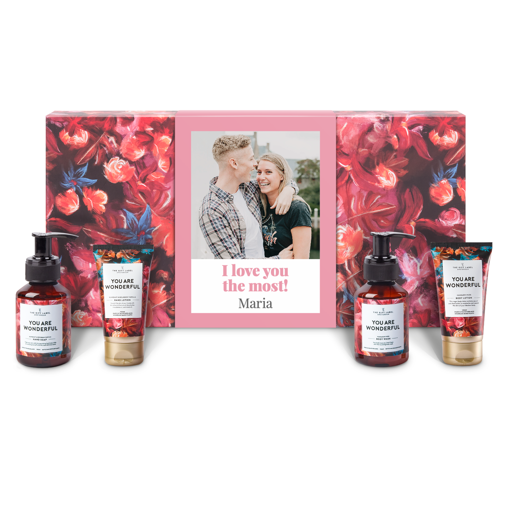 The Gift Label wellness gift set in personalised gift box - You are wonderful