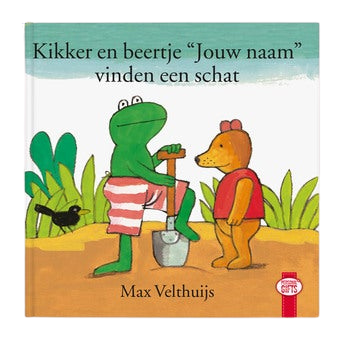 Boek met naam en foto - Kikker en beertje vinden een schat - Softcover