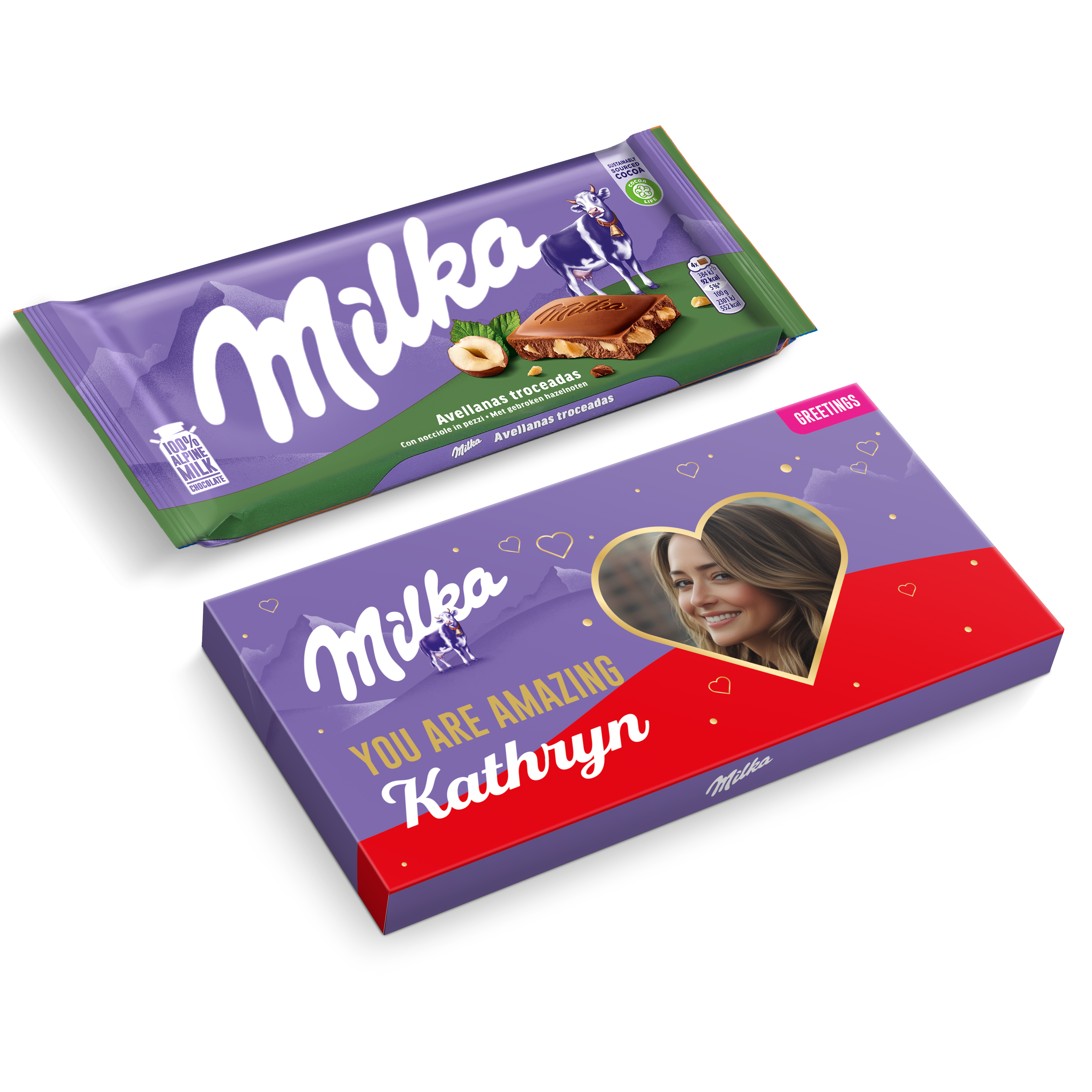 Osebna čokoladna voščilnica Milka