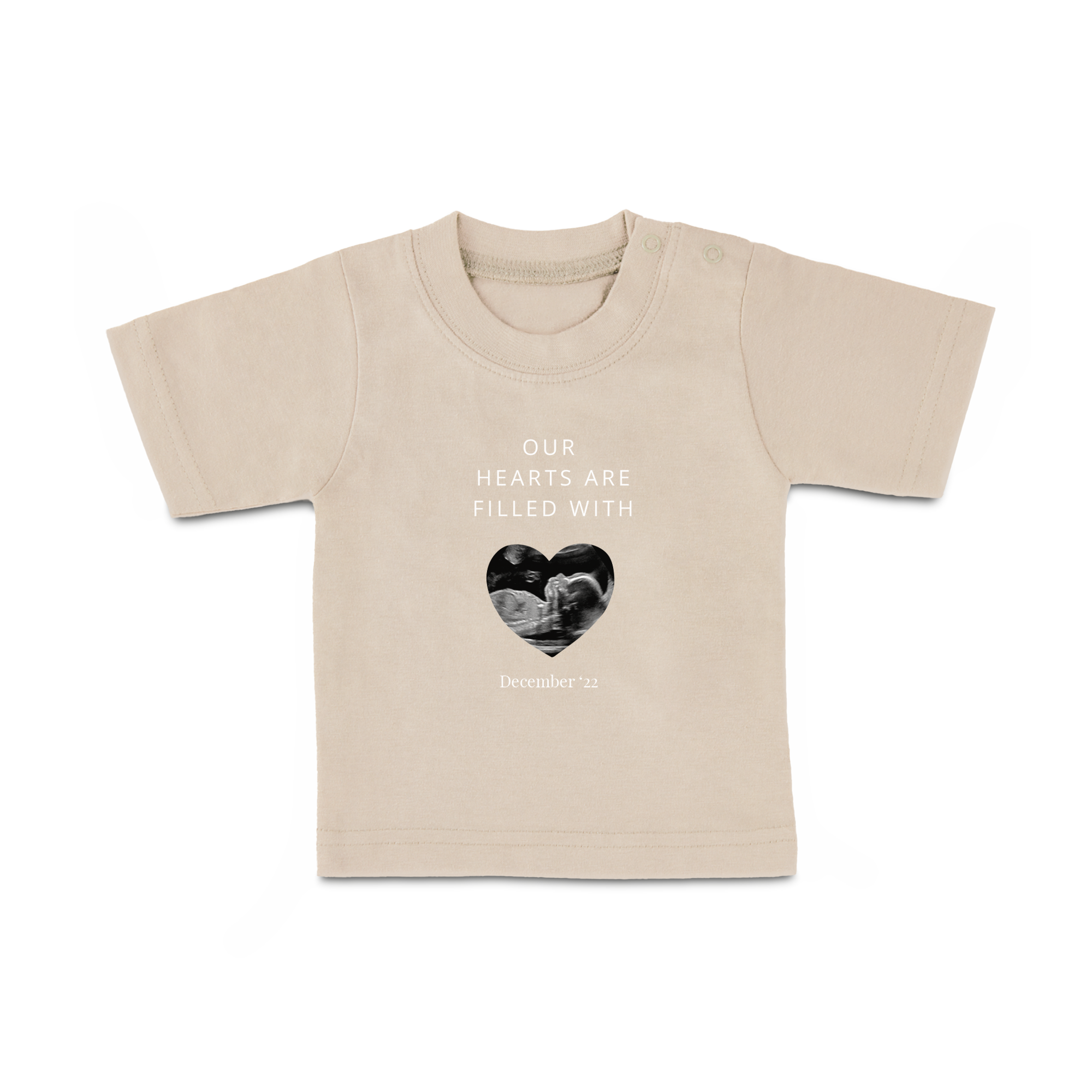 Baby T-Shirt bedrucken- Kurzarm - Beige - 62/68