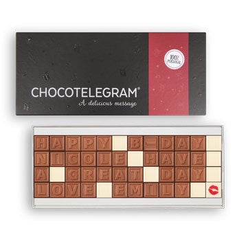 Telegrama de ciocolată personalizată