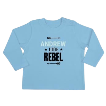 Personalised Baby T-shirt - Long sleeve - Blue - 50/56