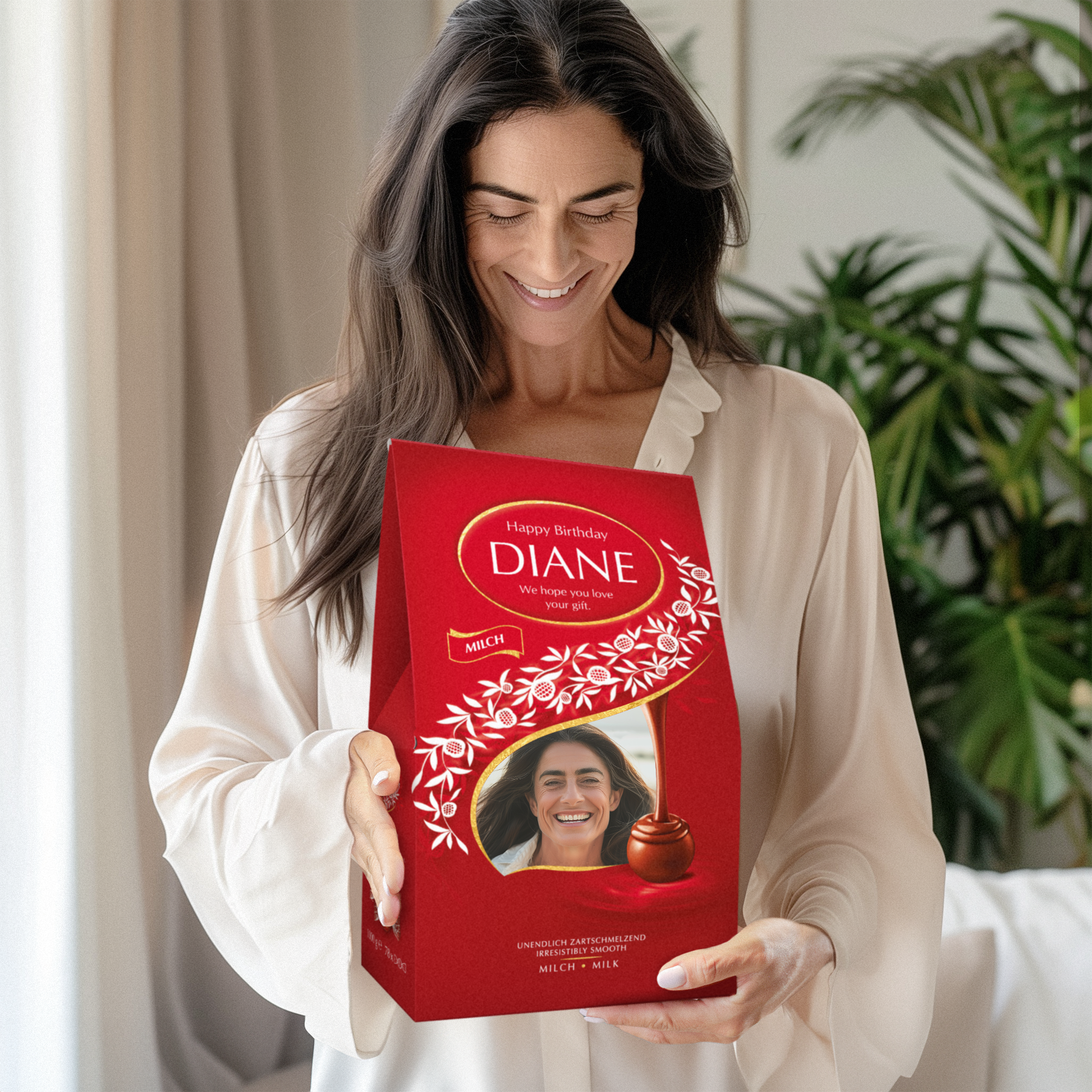 Caixa de presente personalizada de chocolate Lindt - 1kg