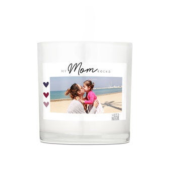 Moederdag kaars in glas - 10 x 10 x 10 cm