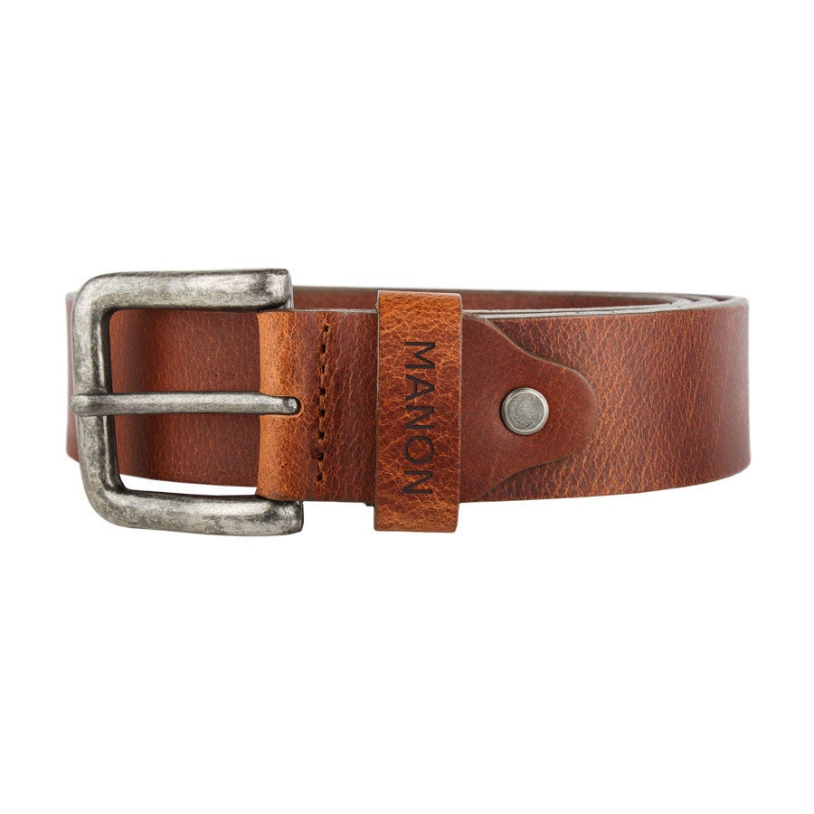 Personalised leather belt - Brown (105)