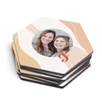 Personalised coasters - Hexagon - Set of 6
