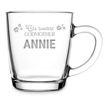 Glass mug - Godmother - 2 pcs