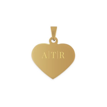 Pendant heart with name - gold