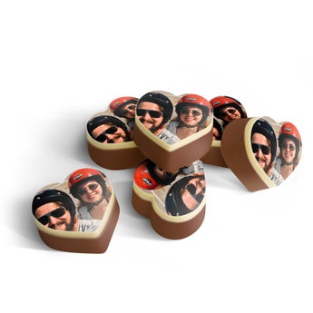 Chokladpraliner hjärta med foto