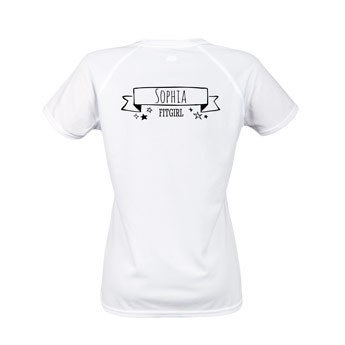 T-shirt sportiva da donna - Bianca - XL