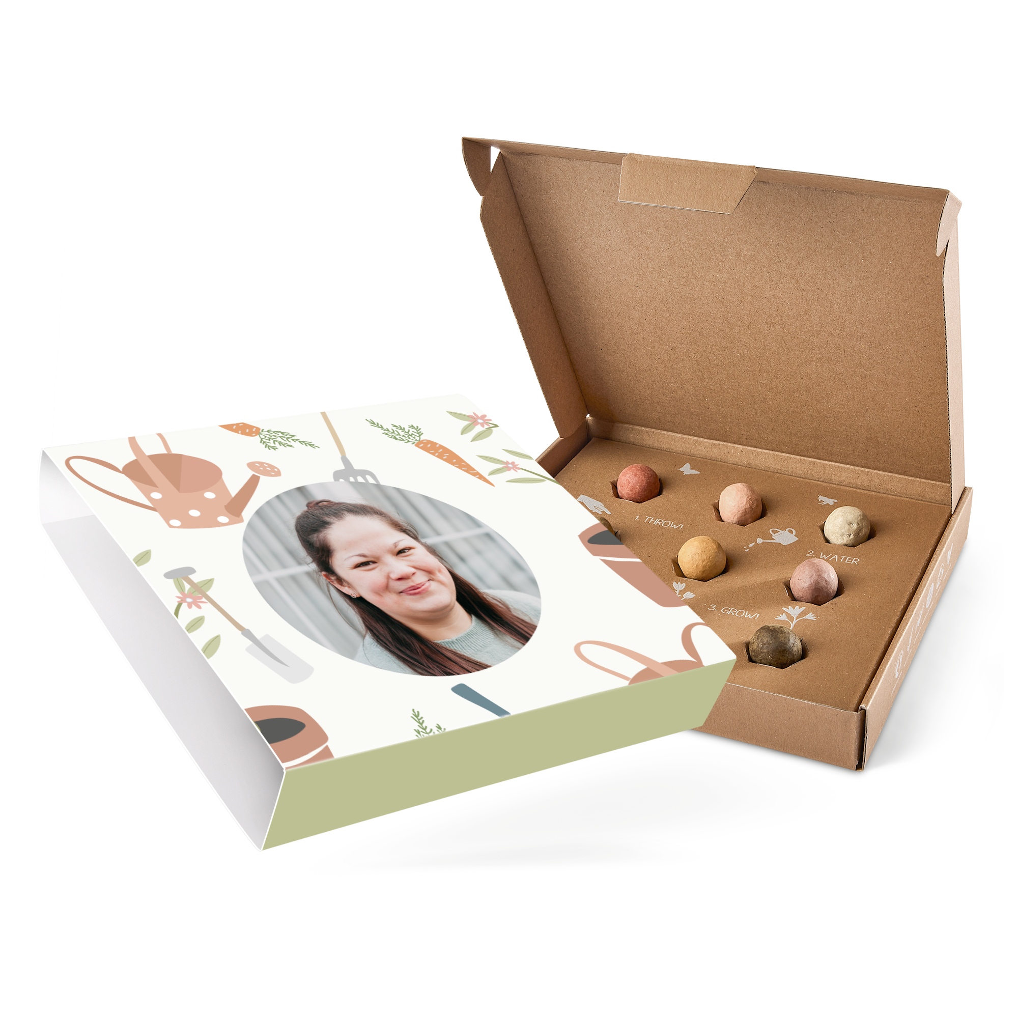 Wildflower seed bombs gift box with personalised sleeve