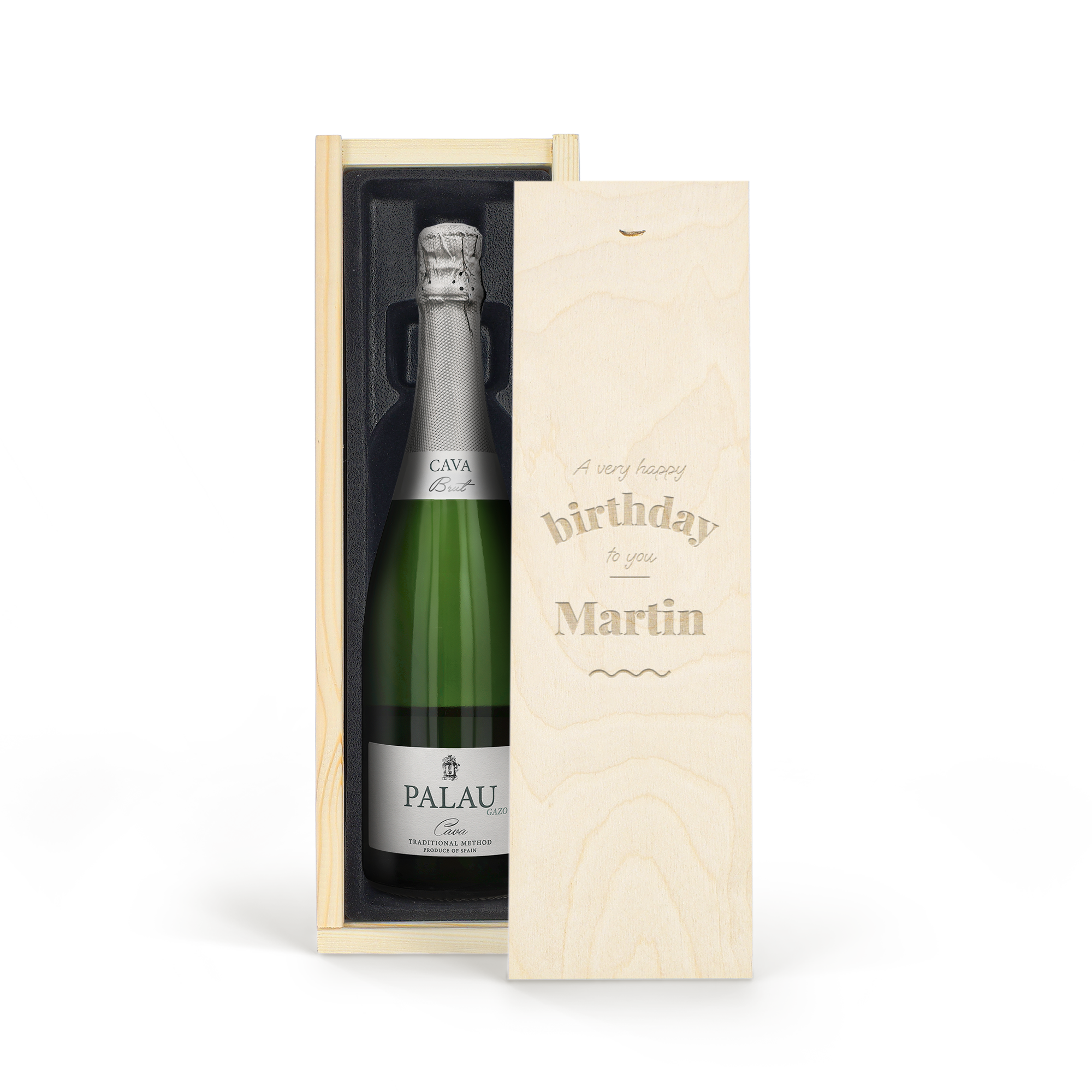 Coffret Palau Gazo Cava 750 ml - Couvercle gravé