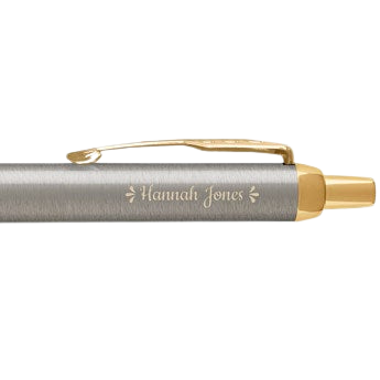 Personalised ballpoint pen - Parker - IM - Brushed metal - Right-handed