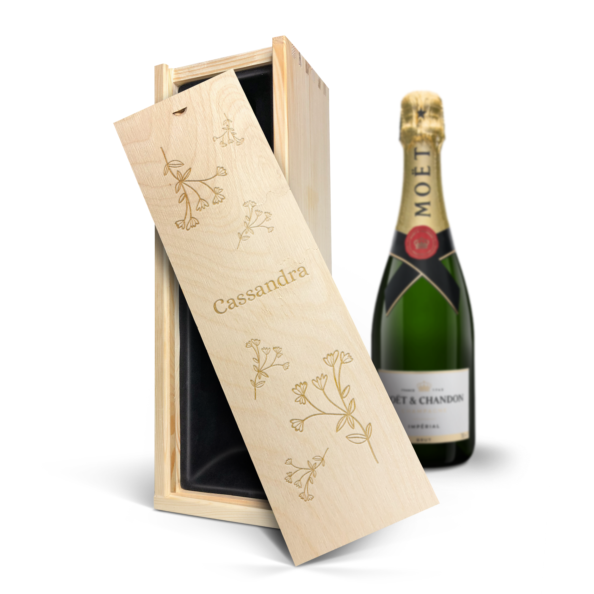 Coffret Champagne - Moët & Chandon (750ml) - couvercle personnalisé