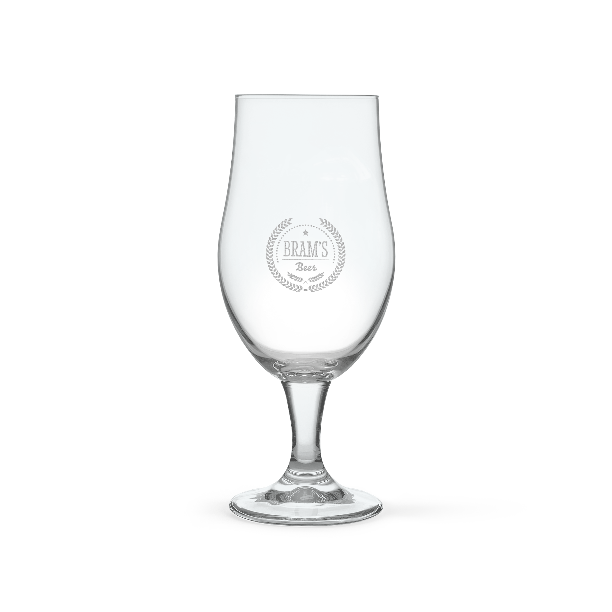 Bierglas op voet graveren