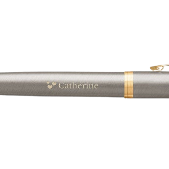 Personalised fountain pen - Parker - IM - Brushed metal - Left-handed