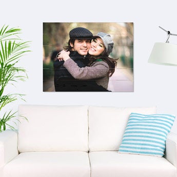 Photo on wooden planks