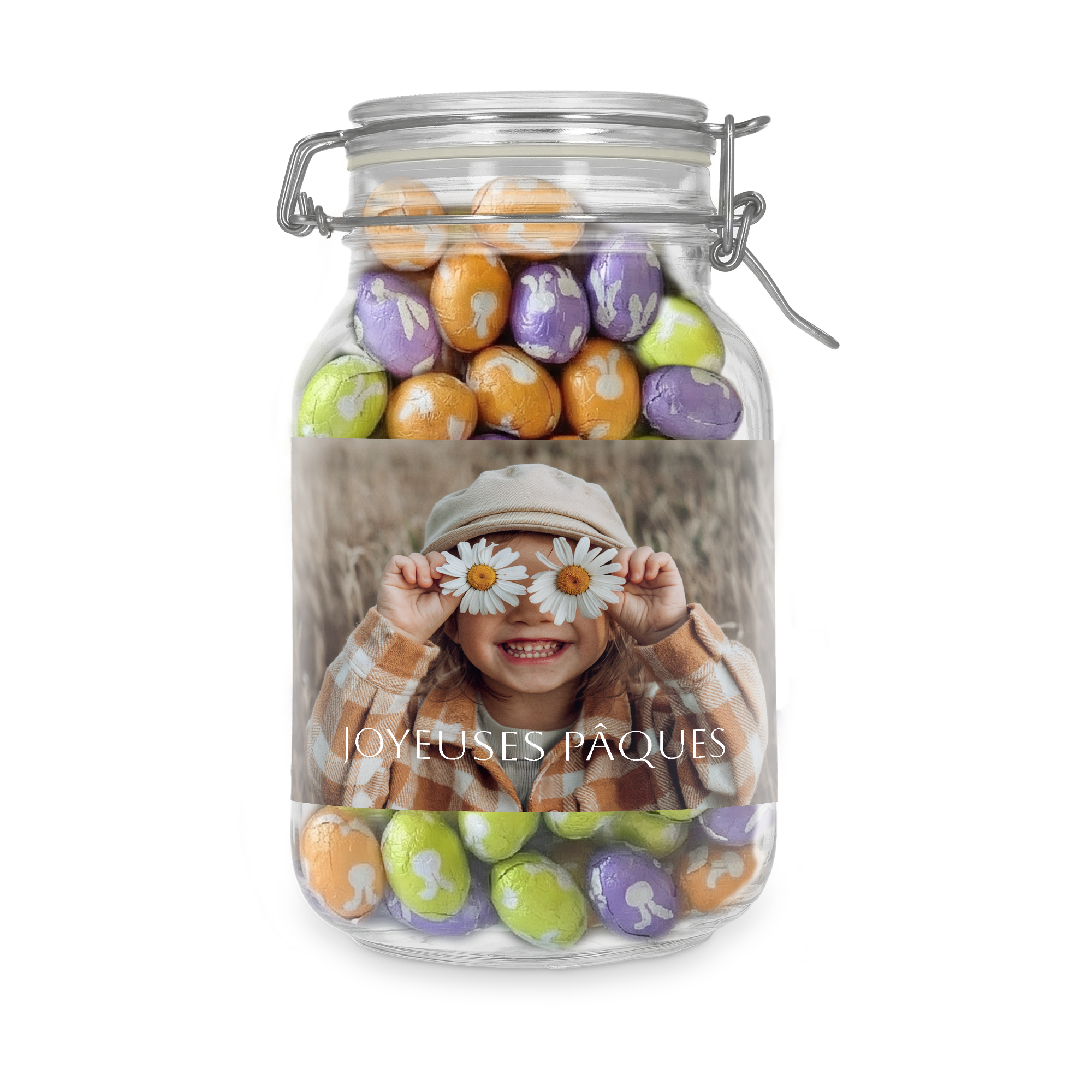 Bocal à bonbons personnaliséboc - 2l - Œufs en chocolat