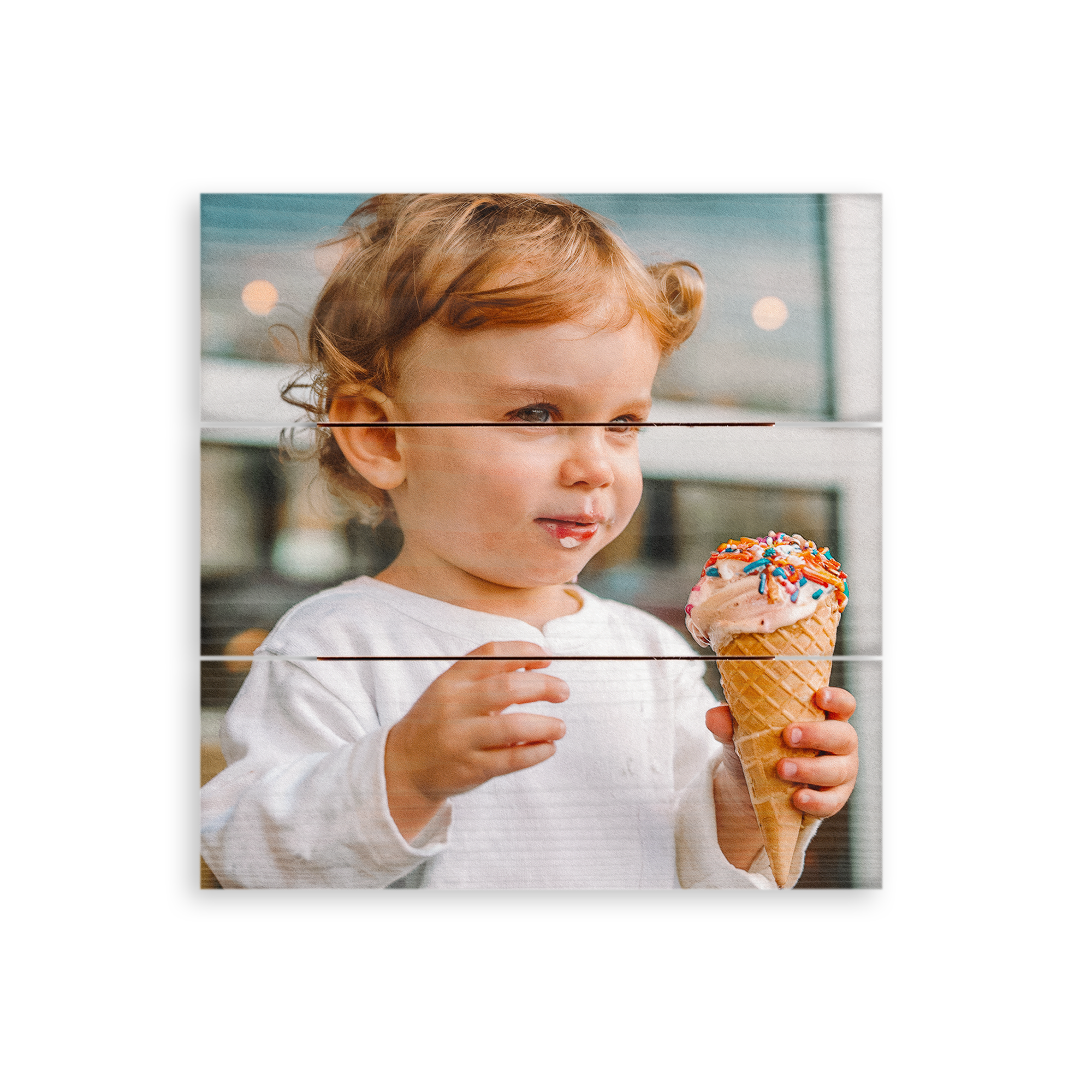 Personalised photo print - Wood - 30 x 30 cm