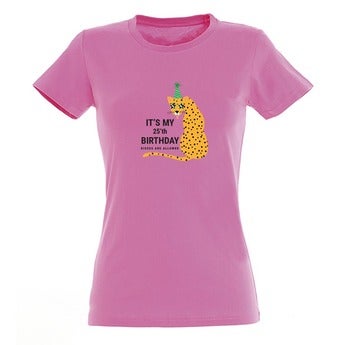 T-Shirt bedrucken - Damen - Fuchsia- L