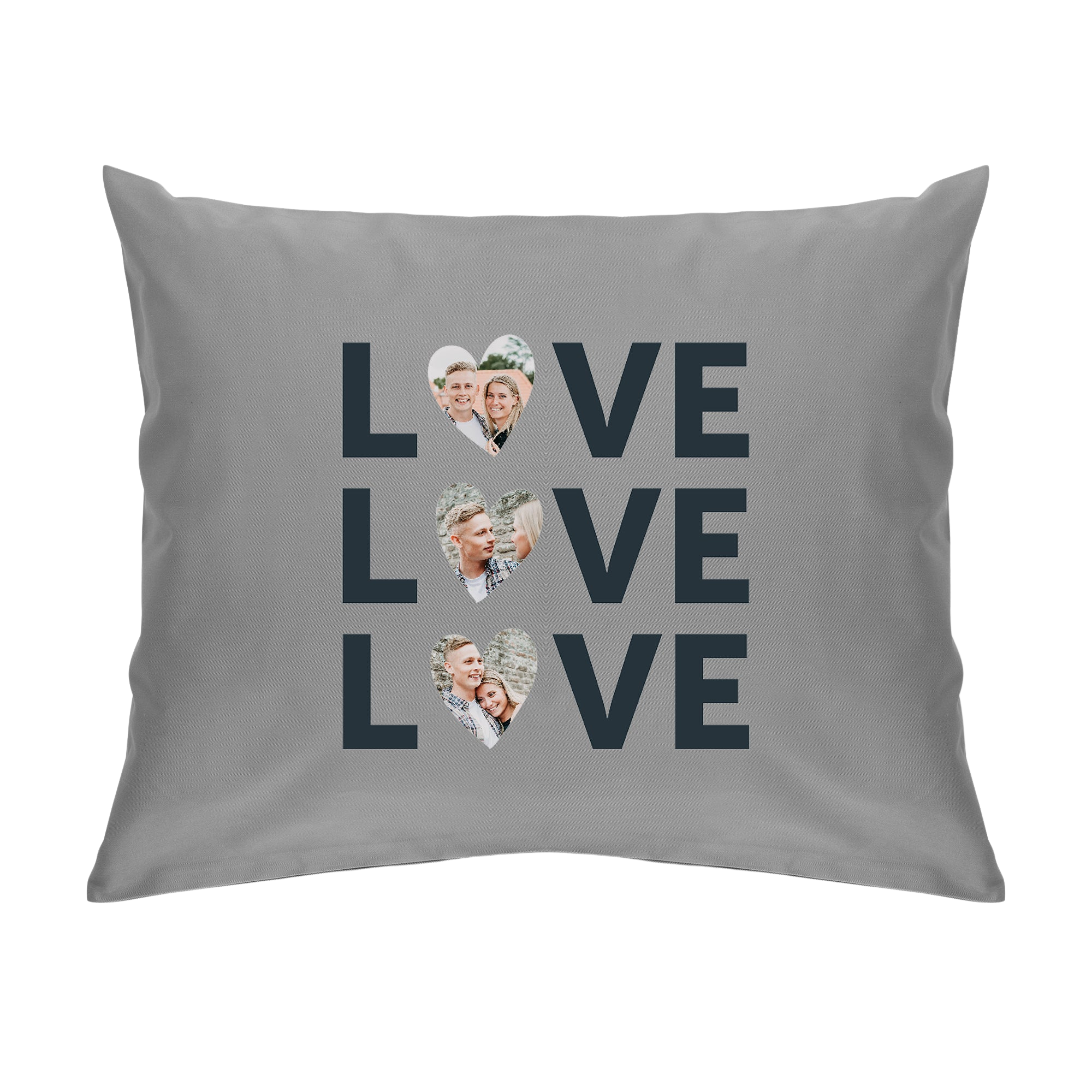 Coussin personnalisé - Gris clair  - 50x60 cm 