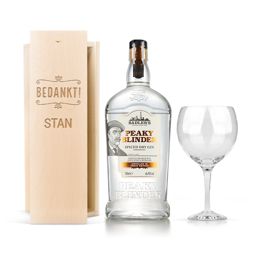 Gin ajándék szett - Peaky Blinders (vésett tok)