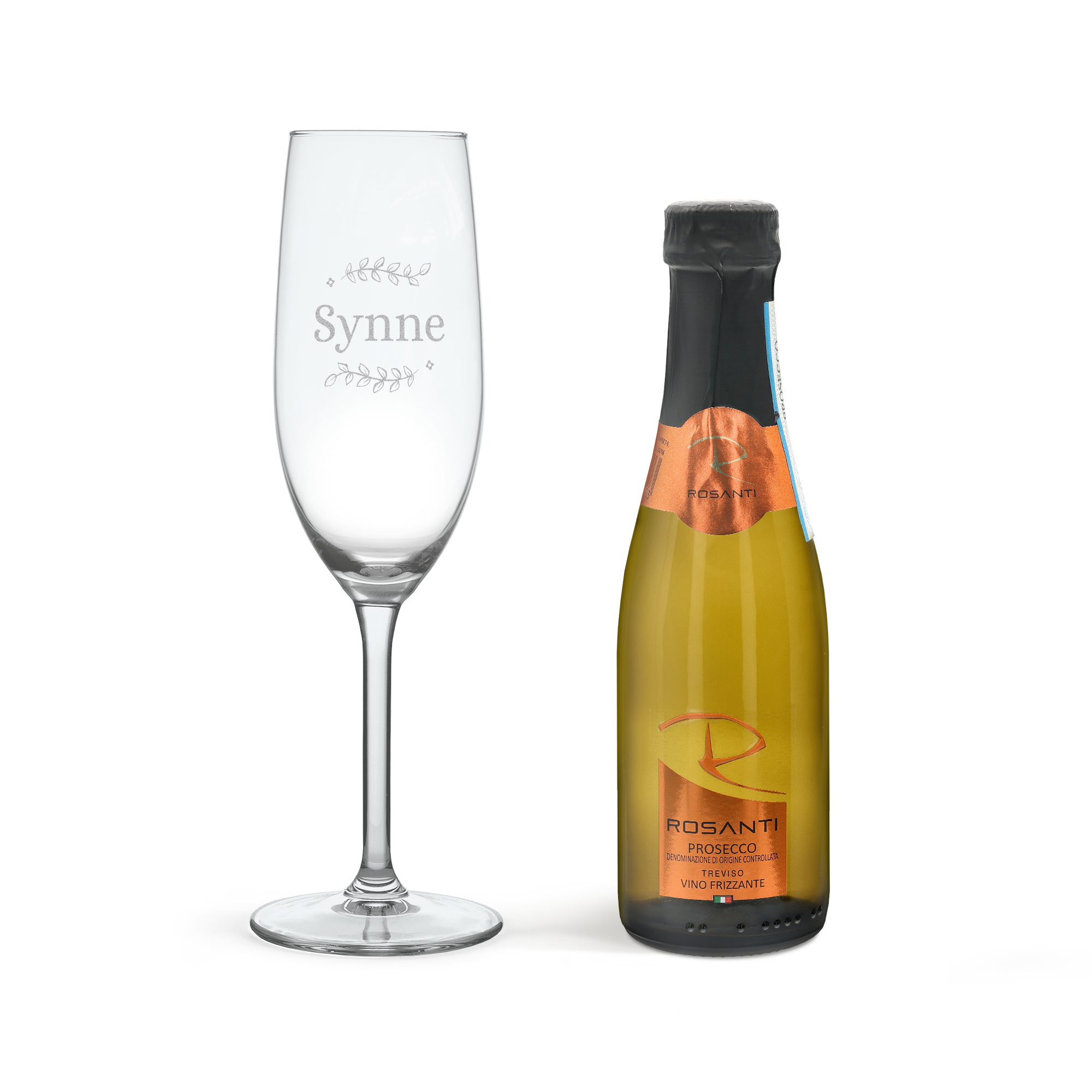 Cadeau Prosecco avec verre personnalisé - Rosanti - Vino Frizzante - Mini