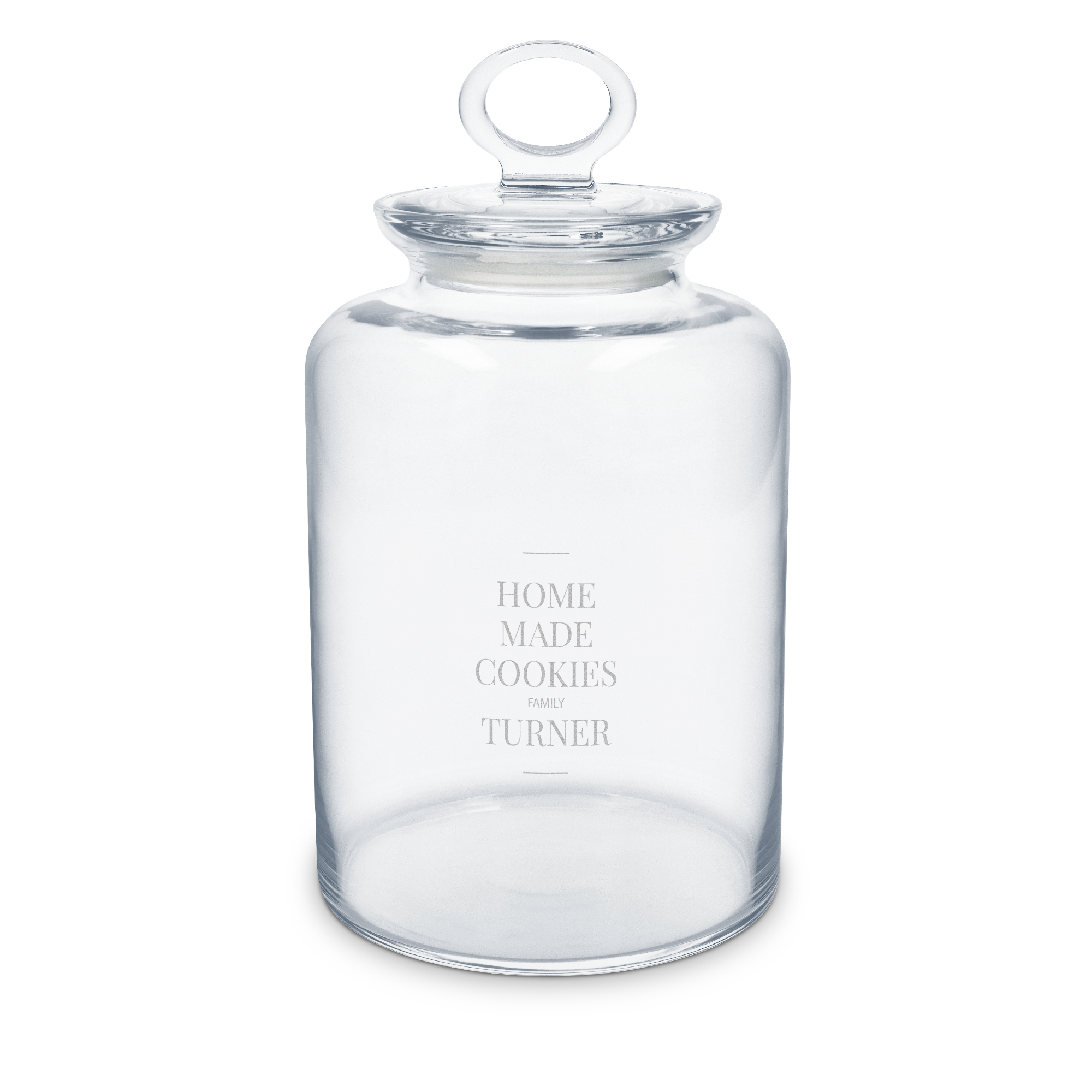 Personalised engraved airtight glass jar