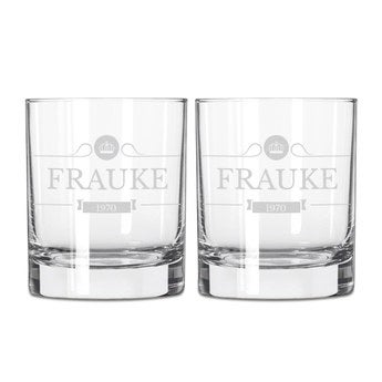 Whiskyglas mit Gravur (2 Stück)