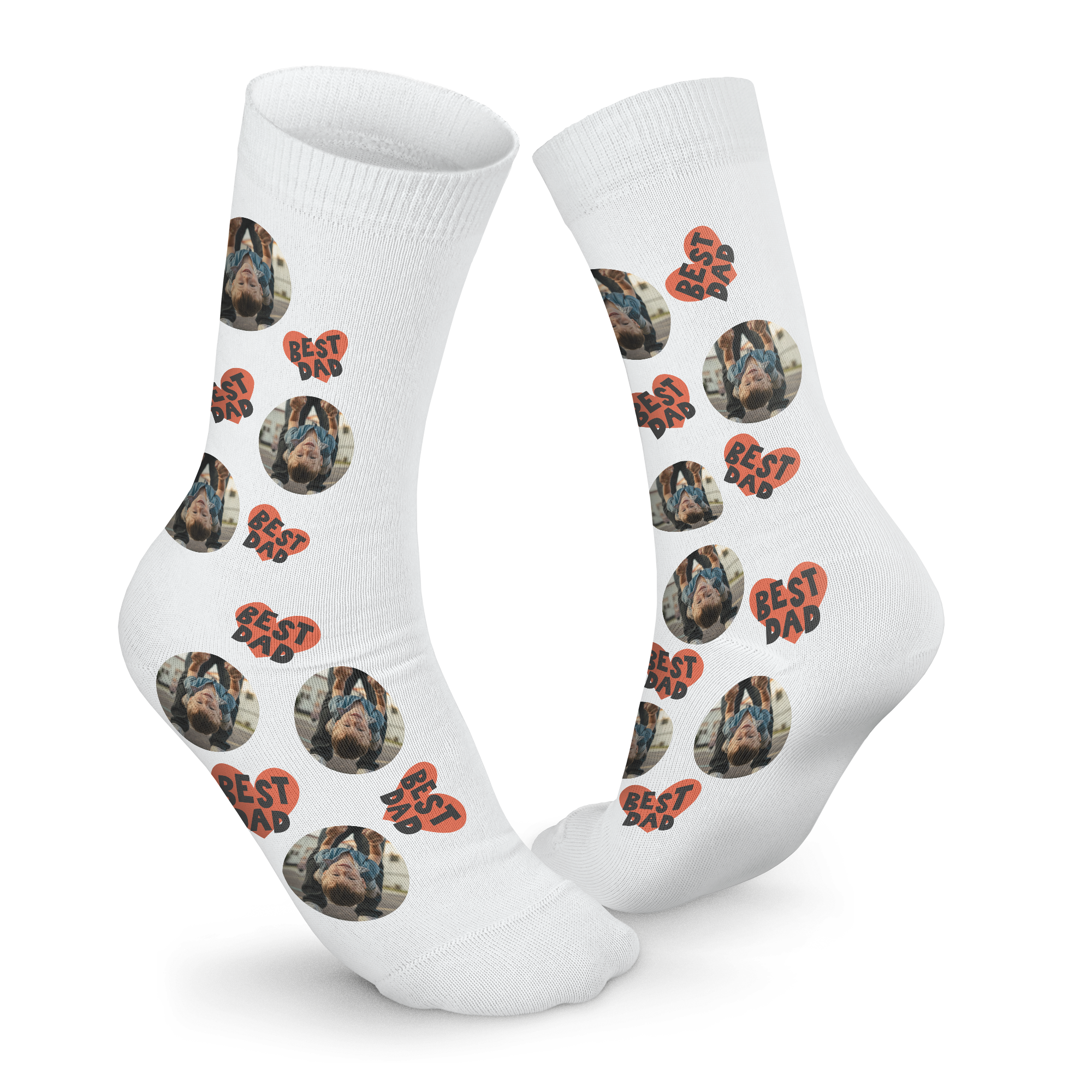 Bedruckte Socken - Papa ist der Beste - Weiß - 39-42