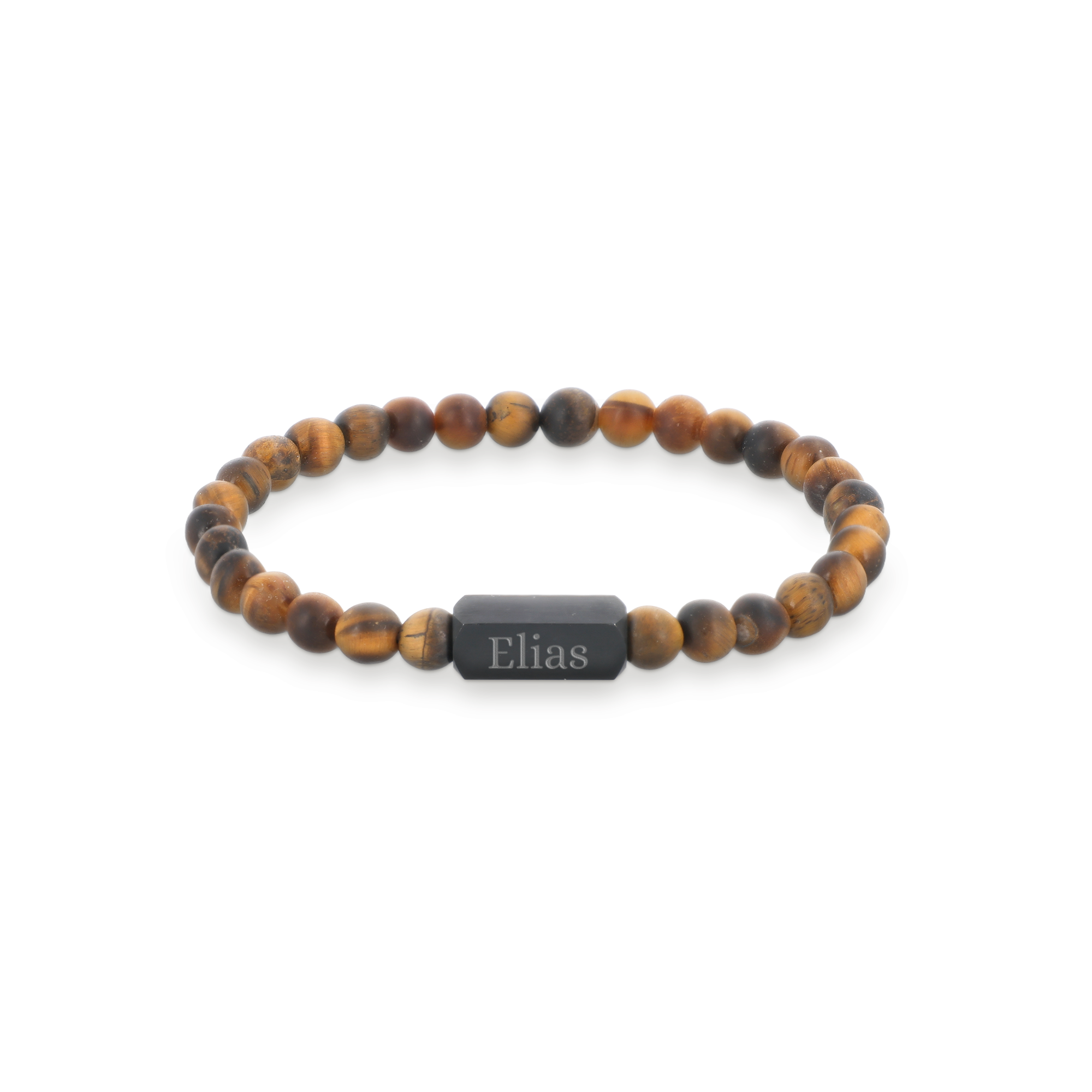 Tigerauge-Armband mit Gravur - S - 6mm