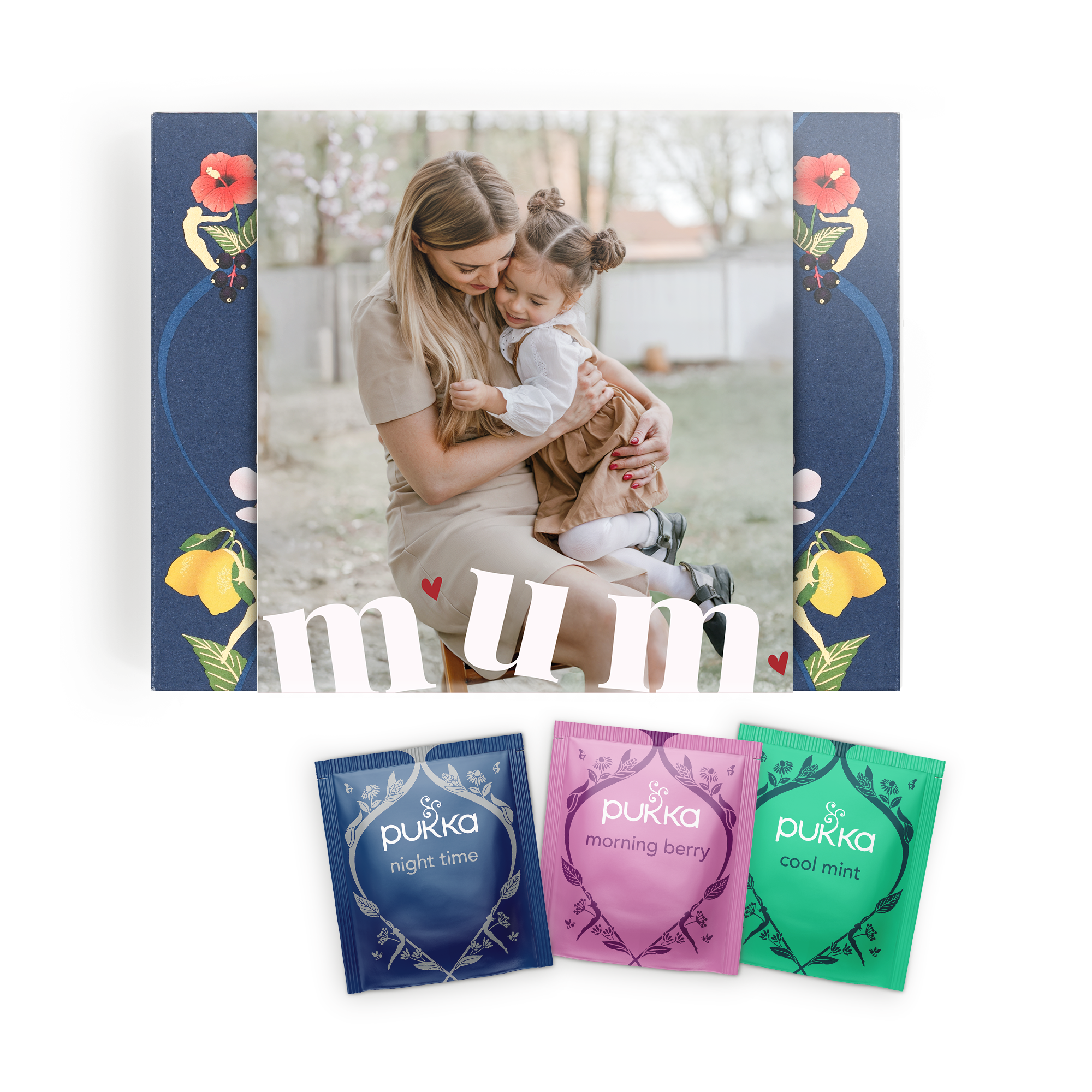 Personalised tea box with 30 Pukka tea bags