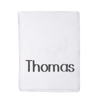 Embroidered towel - White