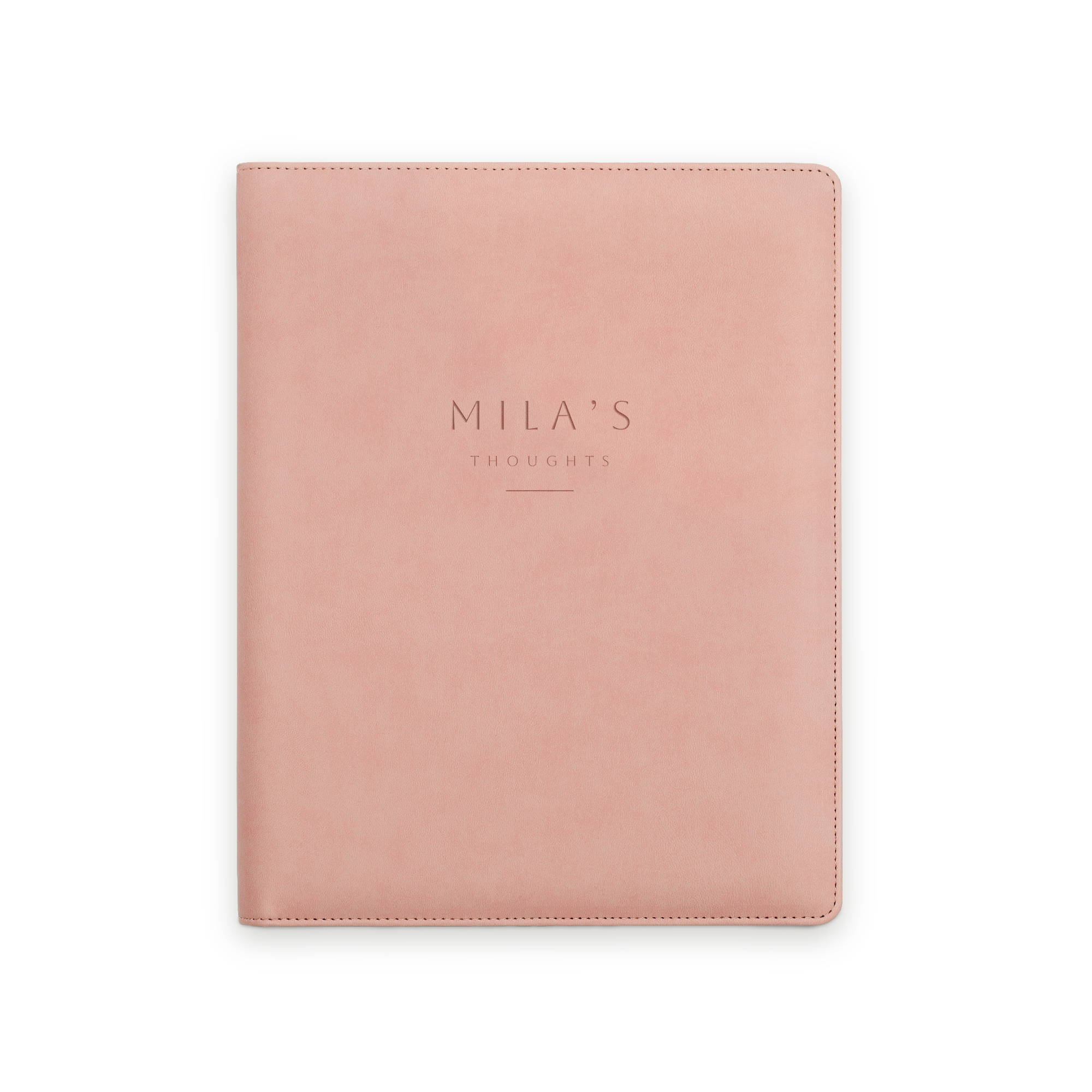 Notizblockhalter – Rosa – Graviertes Leder